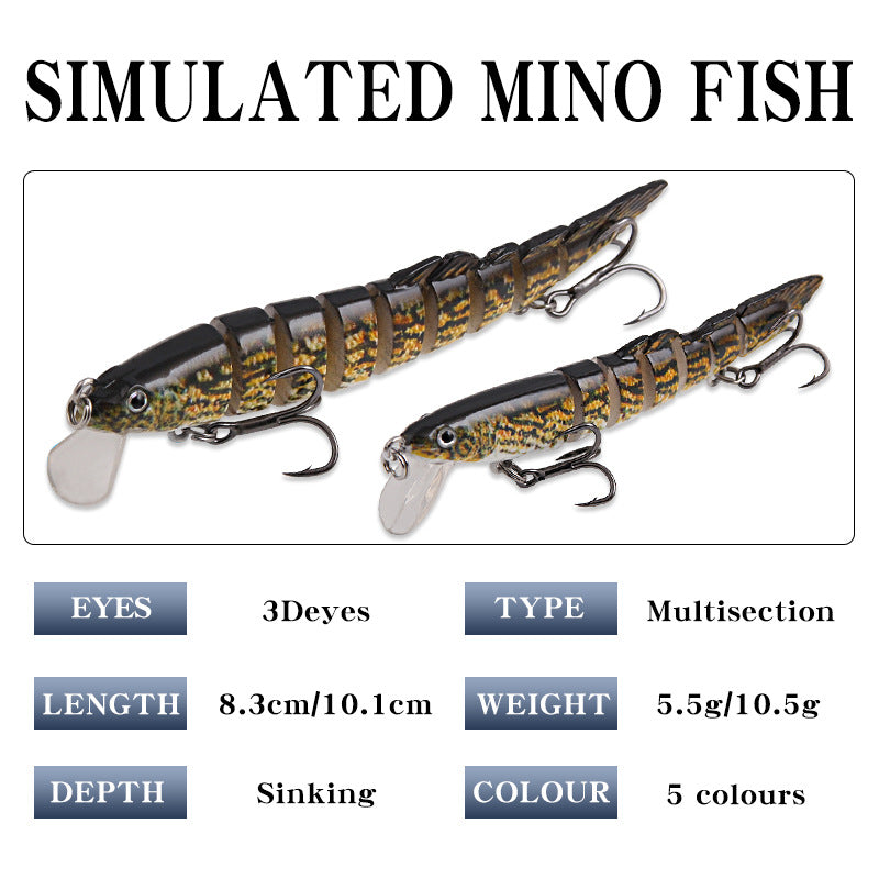 Second Generation New Tongue Version Multi-Section Minnow Long Casting Seven-Section/Nine-Section Lifelike Lure Fishing Tackle
