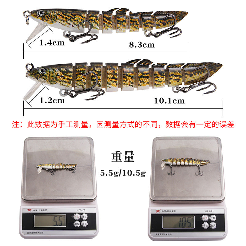Second Generation New Tongue Version Multi-Section Minnow Long Casting Seven-Section/Nine-Section Lifelike Lure Fishing Tackle