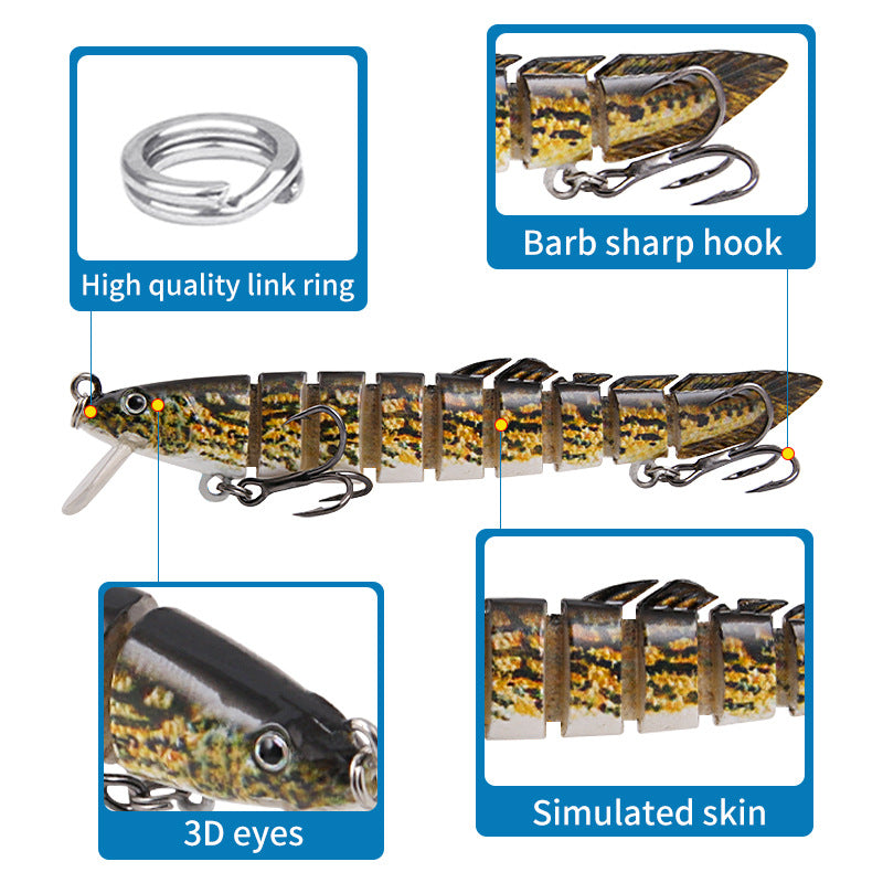 Second Generation New Tongue Version Multi-Section Minnow Long Casting Seven-Section/Nine-Section Lifelike Lure Fishing Tackle
